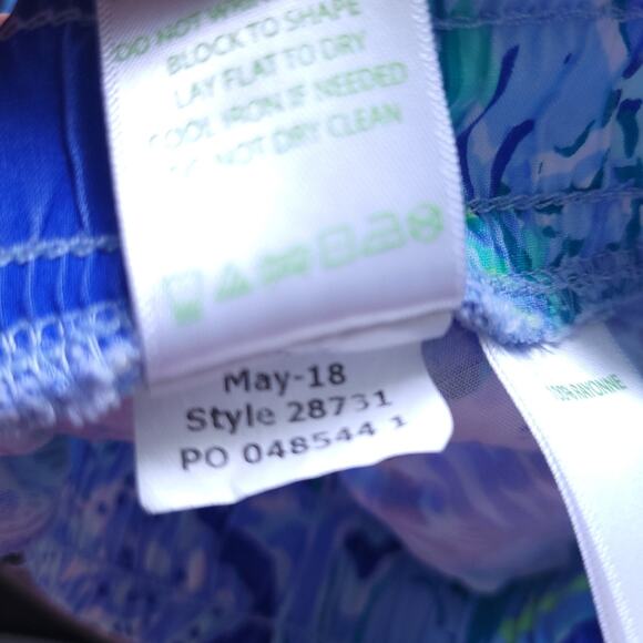 Lilly Pulitzer Katia Shorts XXS Mermaid Octopus Blue Green Elastic Waist Pull On - Picture 8 of 9